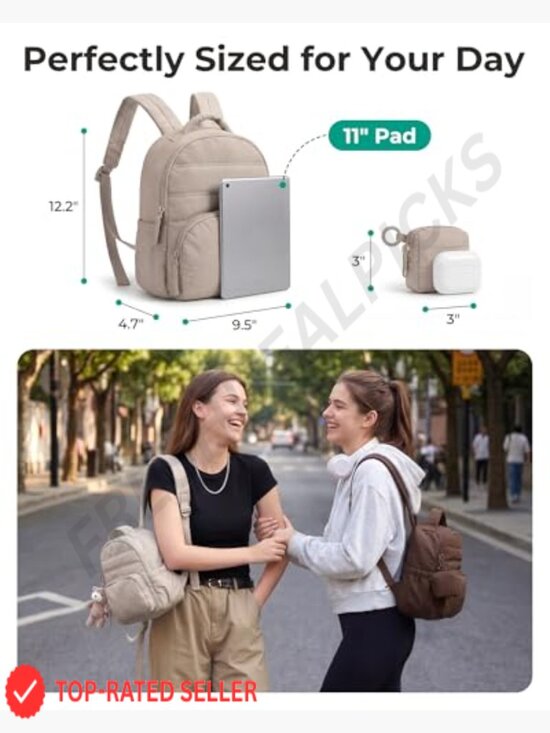 Quilted Puffer Mini Backpack with Detachable Pouch, Lightweight 2-in-1 Daypack, main image 4